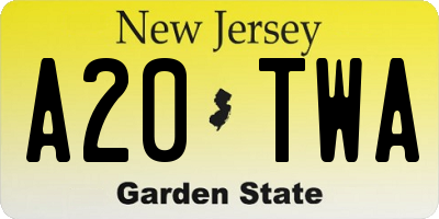 NJ license plate A20TWA