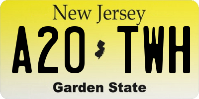 NJ license plate A20TWH