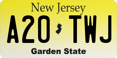 NJ license plate A20TWJ