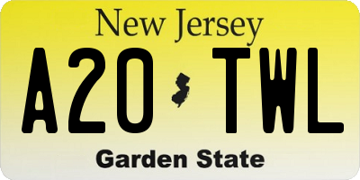 NJ license plate A20TWL