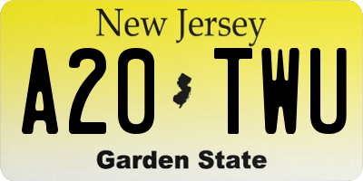 NJ license plate A20TWU