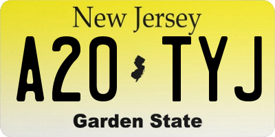NJ license plate A20TYJ
