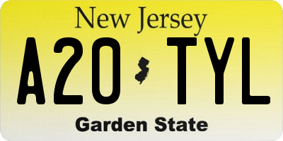 NJ license plate A20TYL