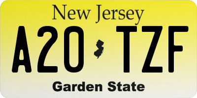 NJ license plate A20TZF