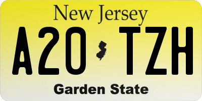 NJ license plate A20TZH