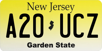 NJ license plate A20UCZ