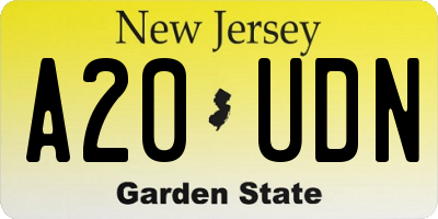 NJ license plate A20UDN