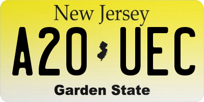 NJ license plate A20UEC