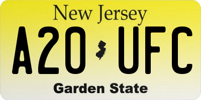 NJ license plate A20UFC