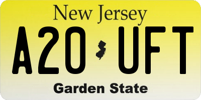 NJ license plate A20UFT