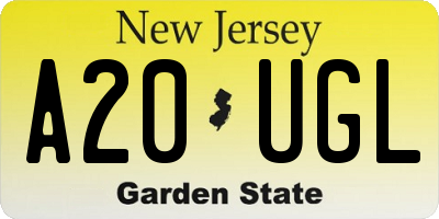 NJ license plate A20UGL