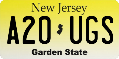 NJ license plate A20UGS