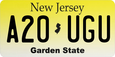 NJ license plate A20UGU