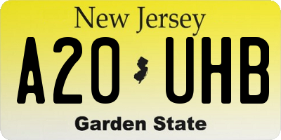 NJ license plate A20UHB