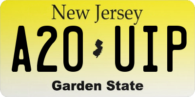 NJ license plate A20UIP