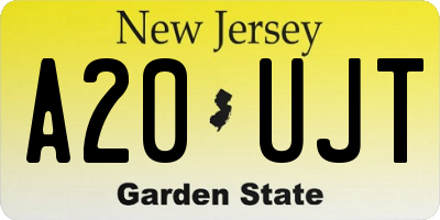 NJ license plate A20UJT