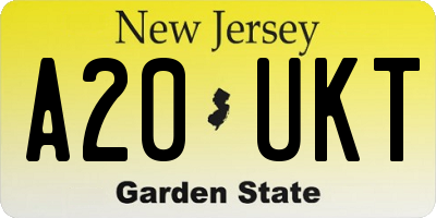 NJ license plate A20UKT