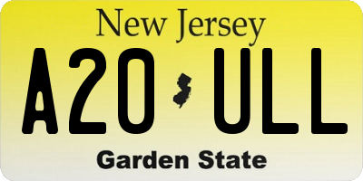 NJ license plate A20ULL