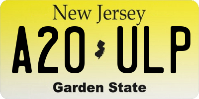 NJ license plate A20ULP