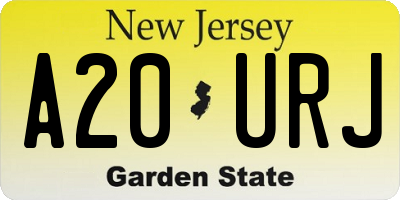 NJ license plate A20URJ