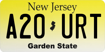 NJ license plate A20URT