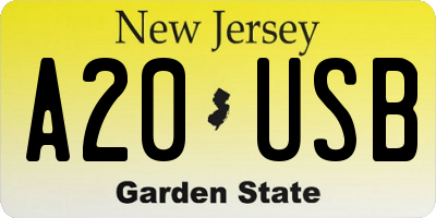 NJ license plate A20USB