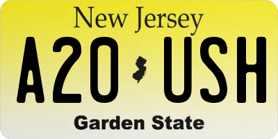 NJ license plate A20USH