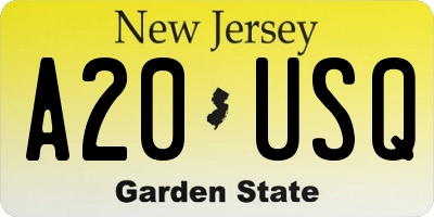 NJ license plate A20USQ