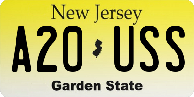 NJ license plate A20USS