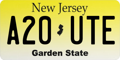 NJ license plate A20UTE