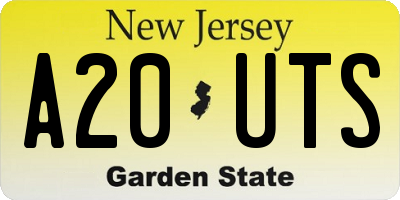 NJ license plate A20UTS