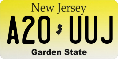 NJ license plate A20UUJ