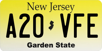 NJ license plate A20VFE