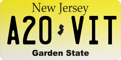 NJ license plate A20VIT