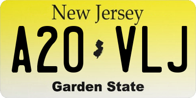 NJ license plate A20VLJ