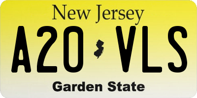 NJ license plate A20VLS