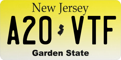 NJ license plate A20VTF
