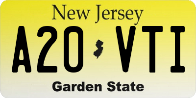 NJ license plate A20VTI