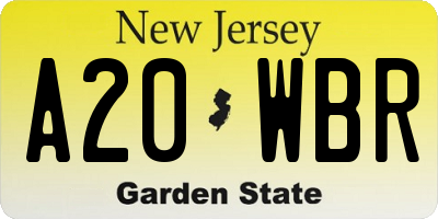 NJ license plate A20WBR