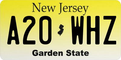 NJ license plate A20WHZ