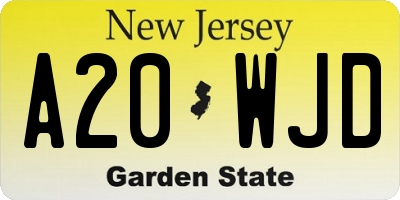 NJ license plate A20WJD