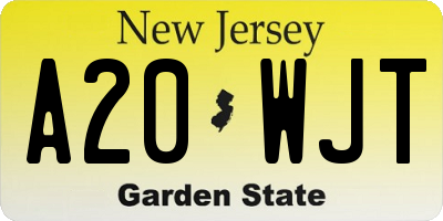 NJ license plate A20WJT