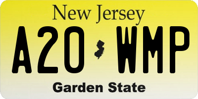 NJ license plate A20WMP