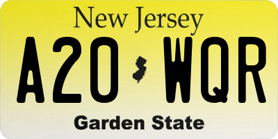 NJ license plate A20WQR