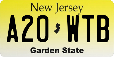 NJ license plate A20WTB