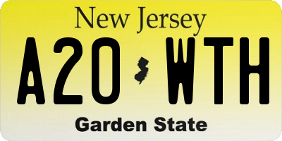NJ license plate A20WTH