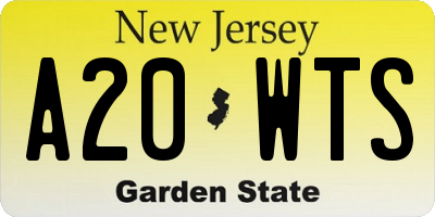 NJ license plate A20WTS
