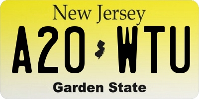 NJ license plate A20WTU
