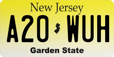 NJ license plate A20WUH
