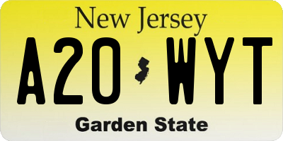 NJ license plate A20WYT